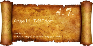 Angeli Tódor névjegykártya